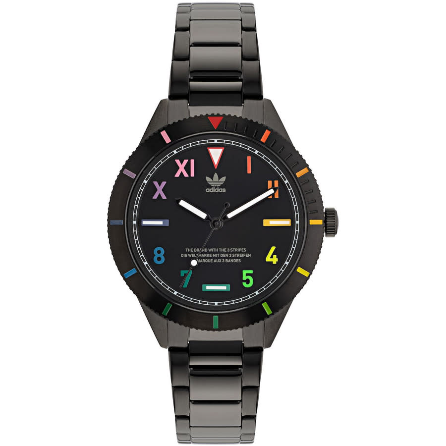 Adidas Originals Fashion Edition Three Black rainbow numbers Dial Unisex Watch AOFH22056 100$