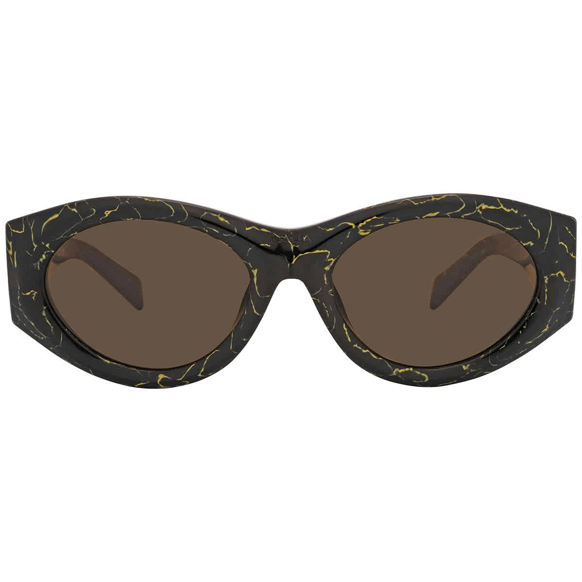 Prada Dark Brown Oval Ladies Sunglasses PR 20ZSF 19D01T 54