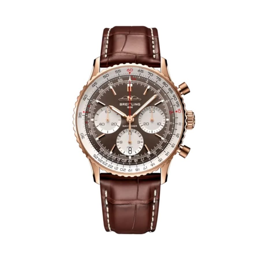 Breitling Navitimer Chronograph Automatic Chronometer Brown Dial Mens Watch RB0139211Q1P1