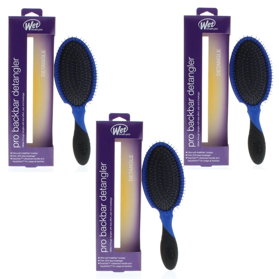 Wet Brush Pro Back Bar Detangler Royal Blue Hair Care 810390038114