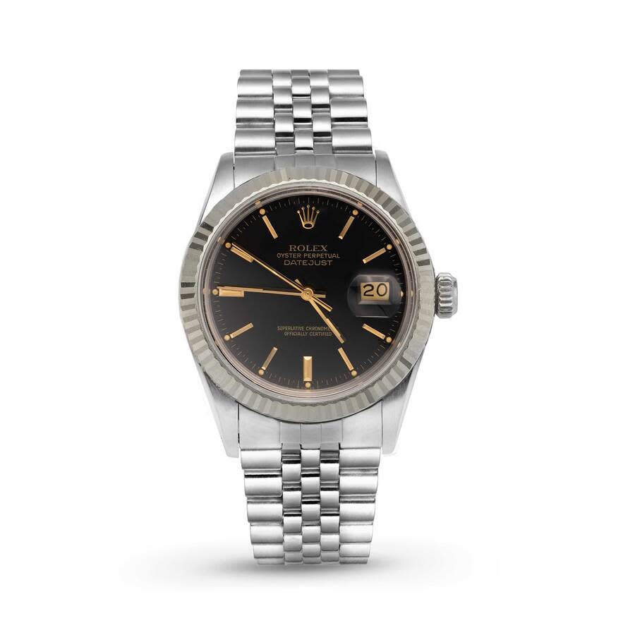Preowned Rolex Datejust Automatic Chronometer Black Dial Unisex Watch 16013 BKSJ