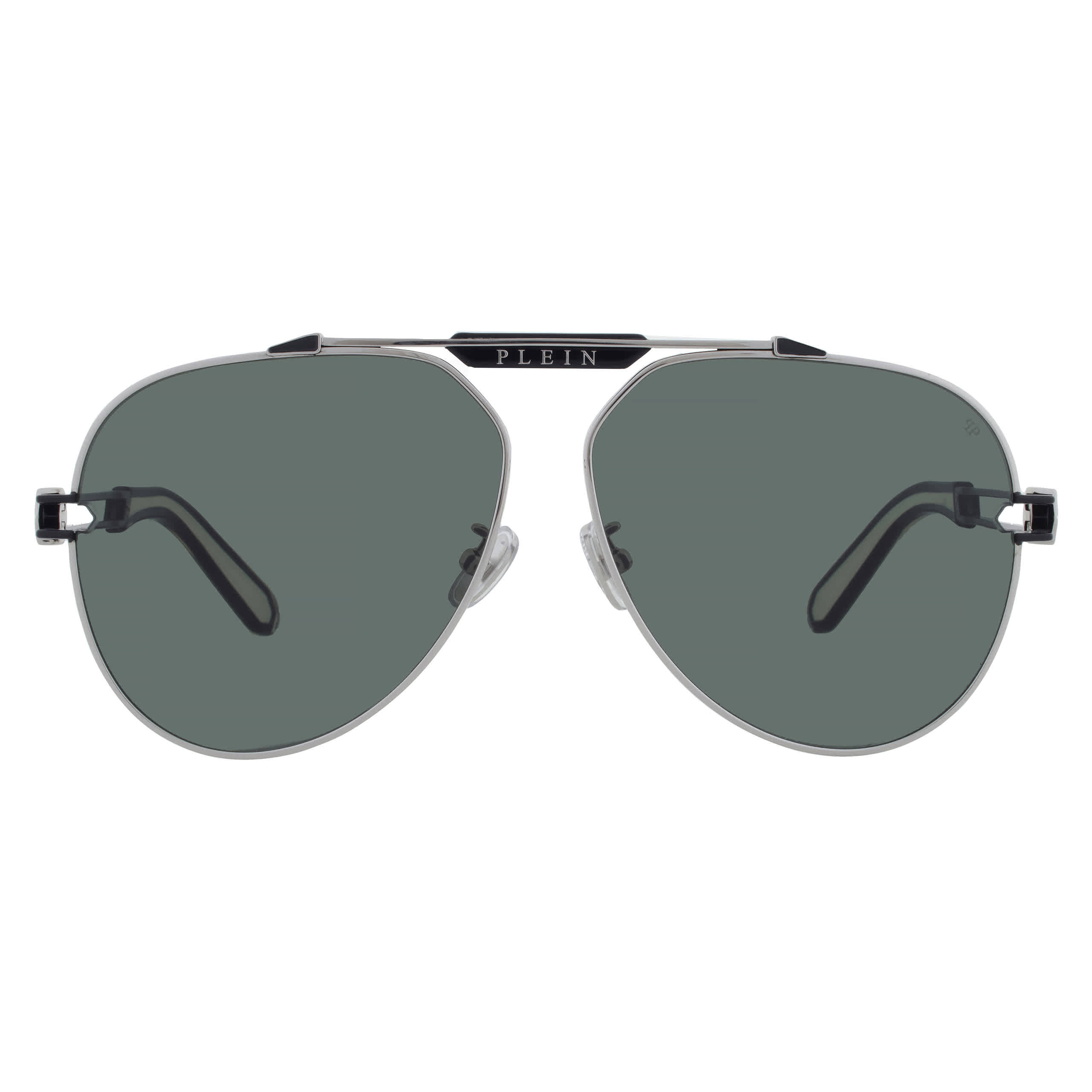 Philipp Plein SPP048M 0583 Men's Sunglasses Silver Size 62