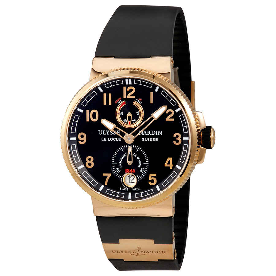 Ulysse Nardin Marine Chronometer Automatic Blue Dial 18K Rose Gold Mens Watch 1186-126-3-62