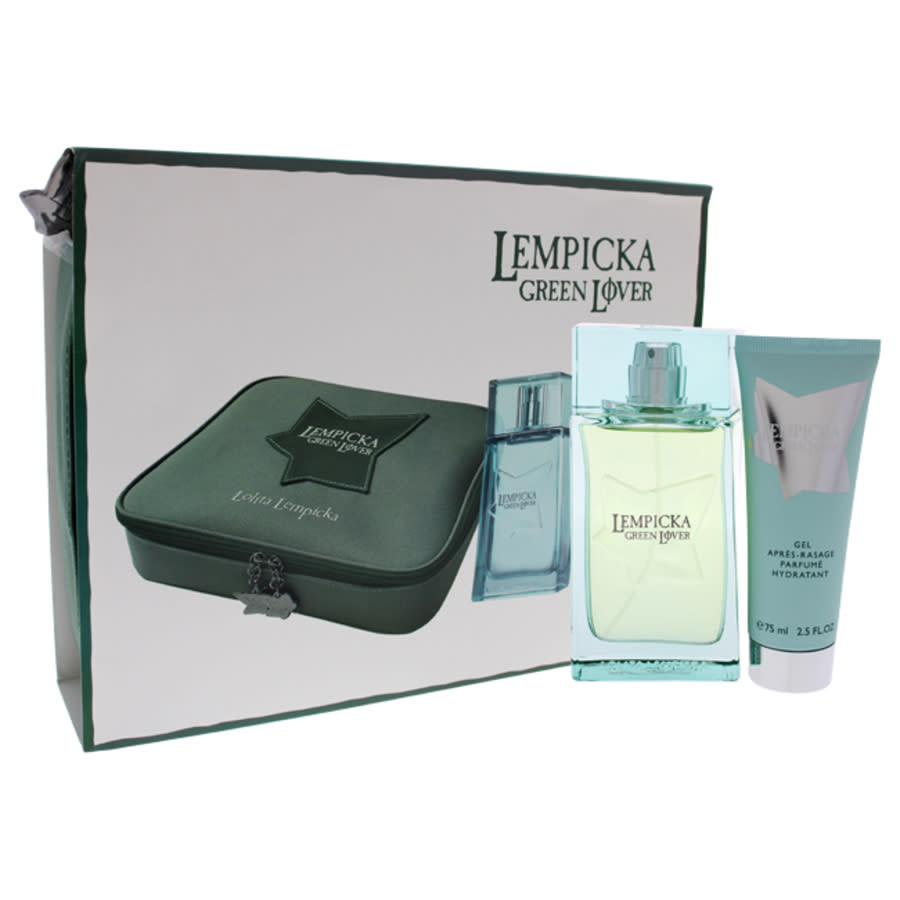 Green Lover by Lolita Lempicka for Men - 3 Pc Gift Set 34oz EDT Spray 25oz After Shave Gel Pouch 36$