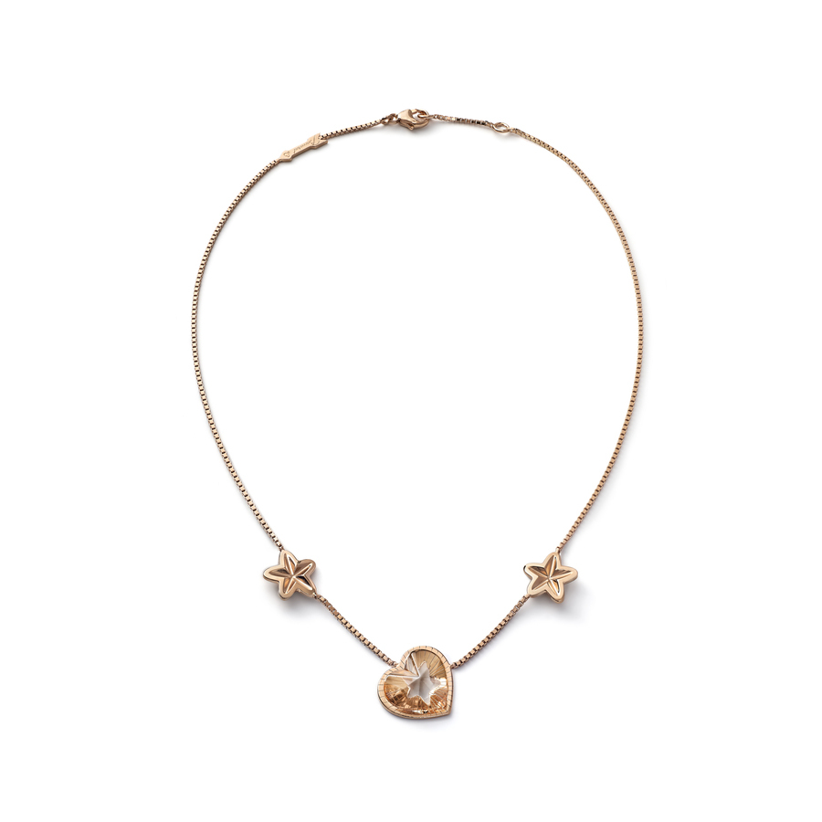 Baccarat 18K Gold Plated On Sterling Silver Crystal Heart Princess Necklace 2812891 315$