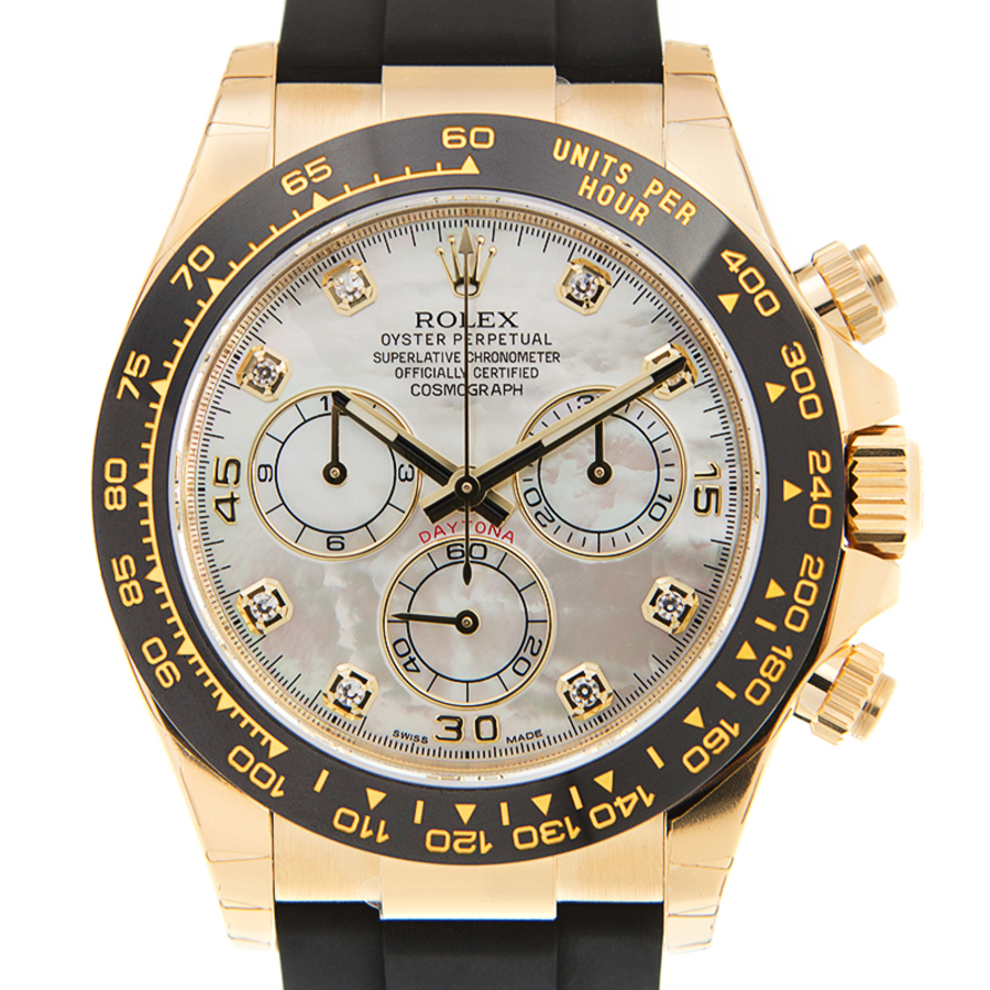 Preowned Rolex Cosmograph Daytona Chronograph Diamond Mother of Pearl Dial Mens Watch 116518ln0045