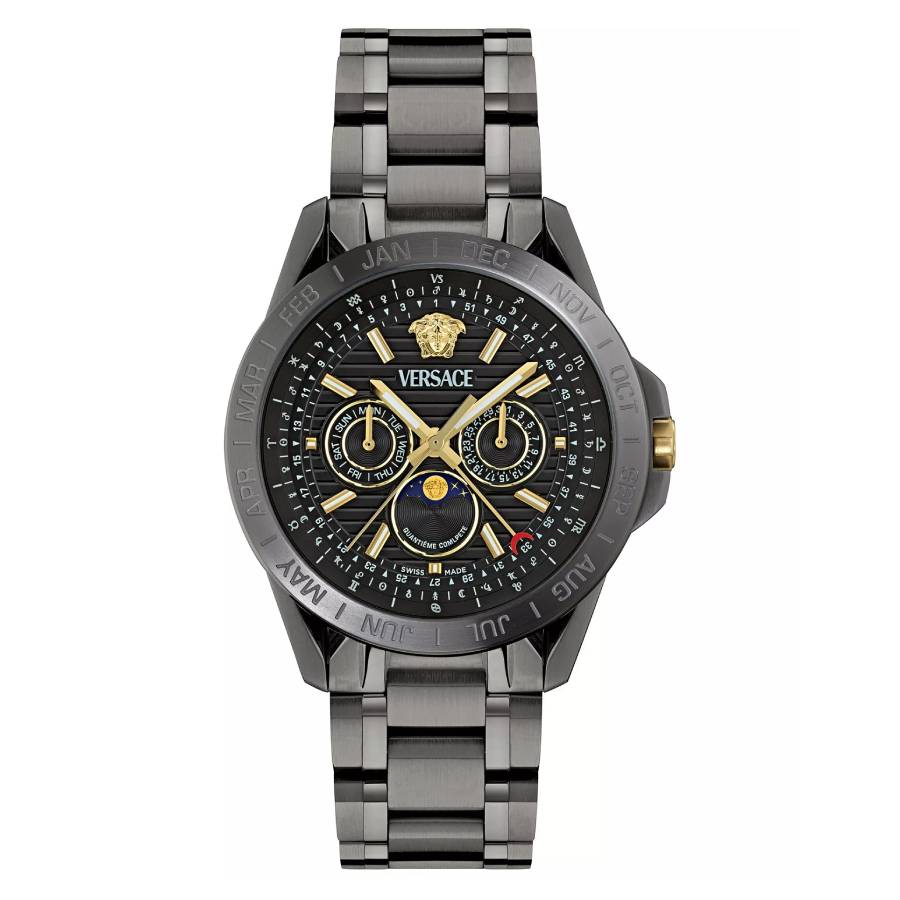 Versace Galaxy Moonphase Quartz Black Dial Mens Watch VE0K00525 419$