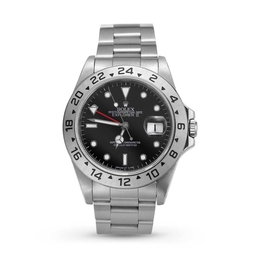 Preowned Rolex Explorer II Automatic Black Dial Mens Watch 16570 BKSO