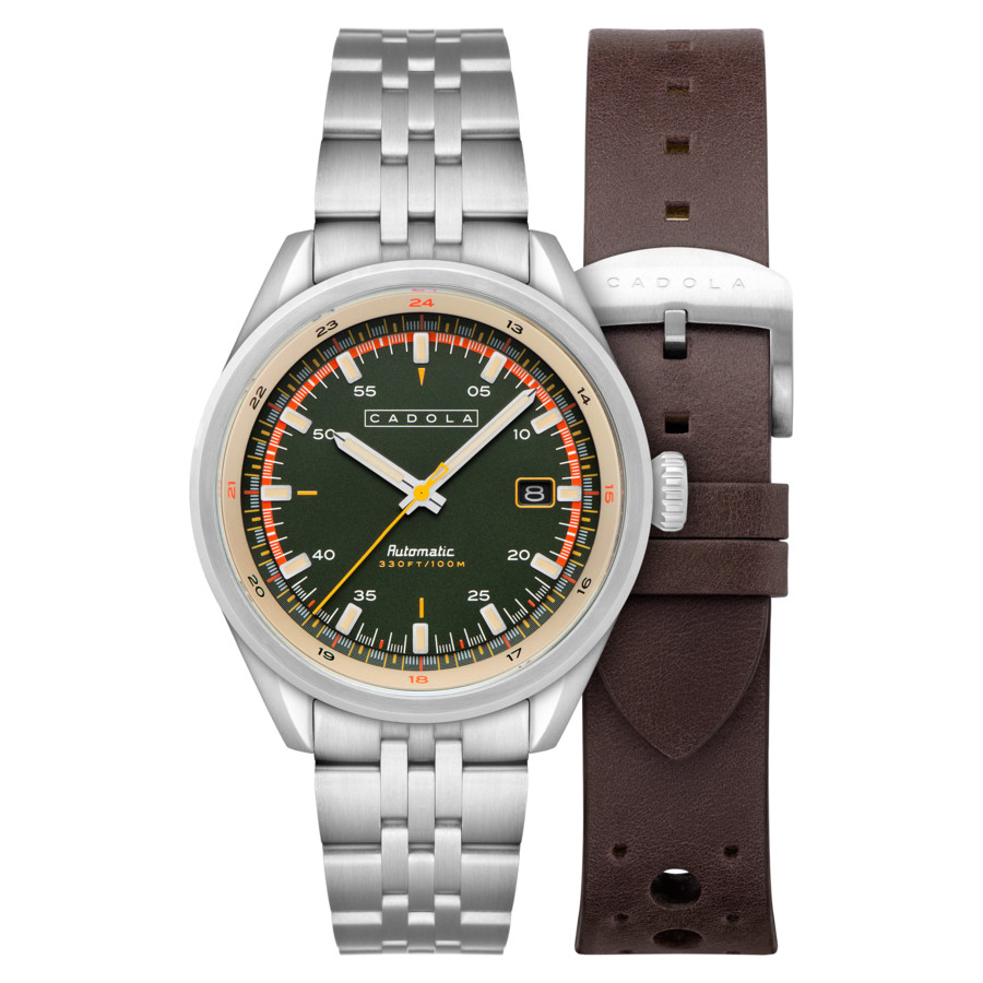 Cadola Dog Leg Automatic Green Dial Mens Watch CD-1031-11