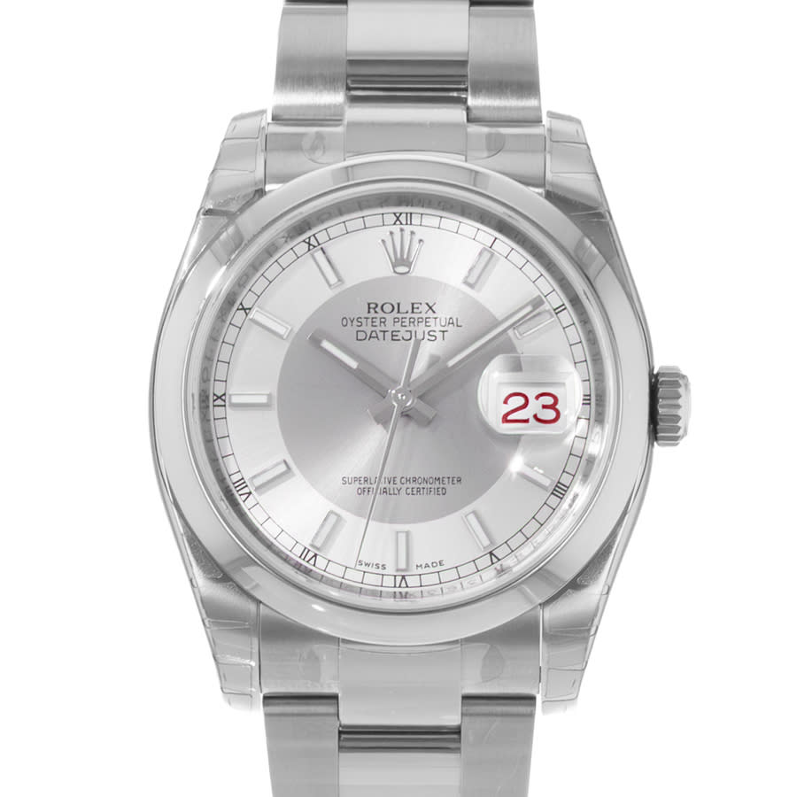 Preowned Rolex Datejust 36 Automatic Chronometer Silver Dial Mens Watch 116200 SSO
