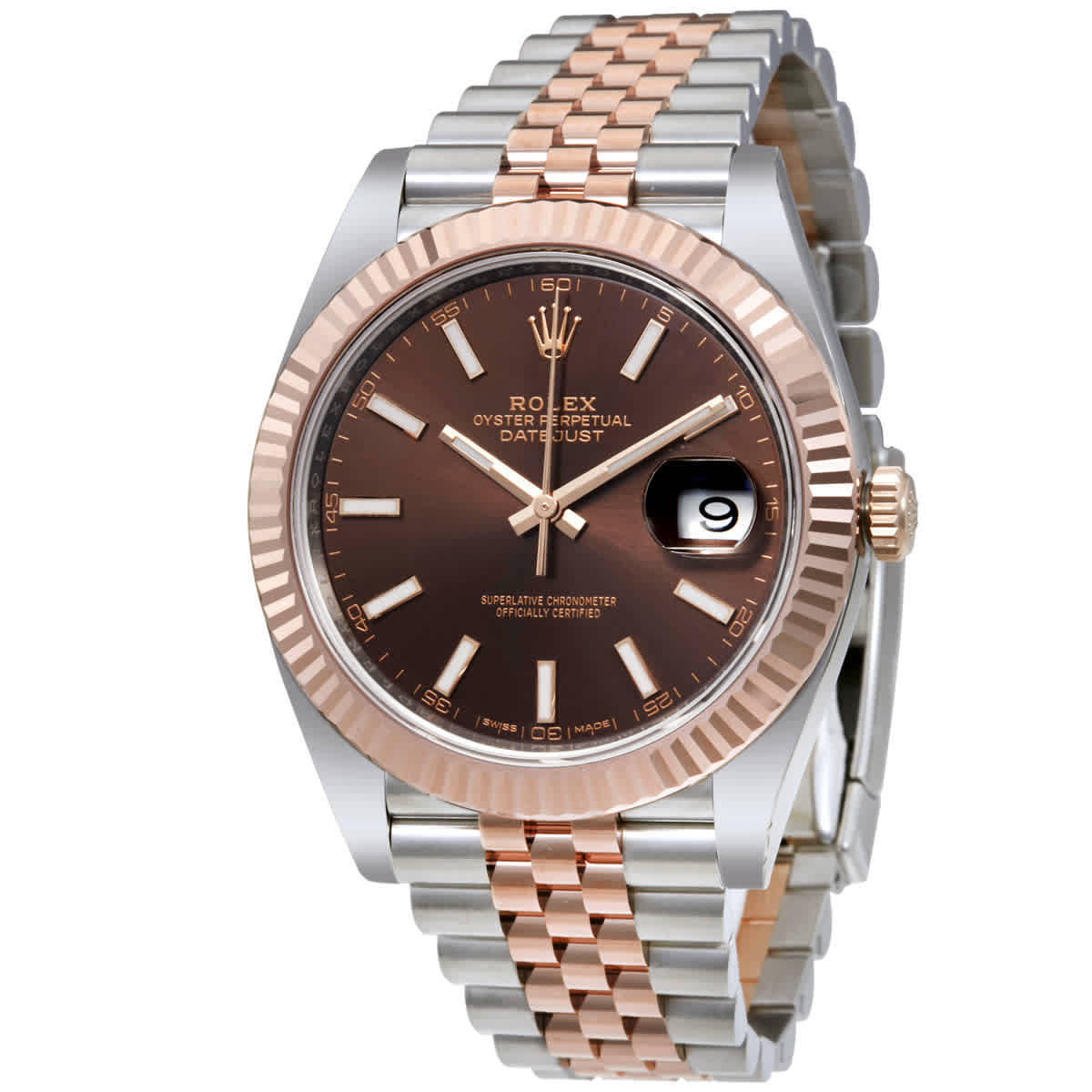 Rolex Datejust Chocolate Dial Steel and 18K Everose Gold Jubilee Mens Watch 126331CHSJ