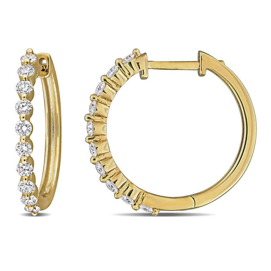Created Forever 58ct TW Lab-Grown Diamond Hoop Earrings in Yellow Plated Sterling Silver 275$