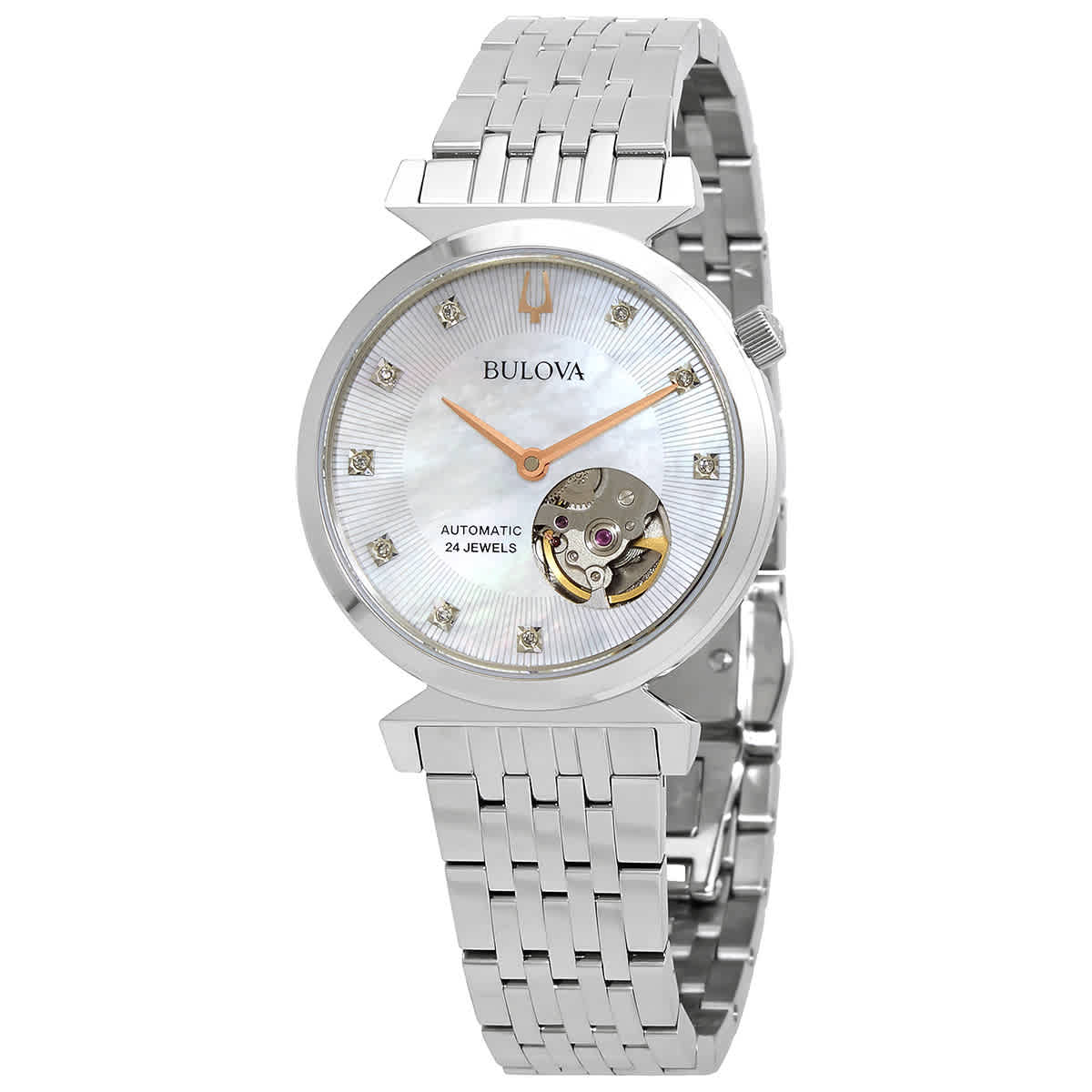 Bulova Regatta Automatic Diamond White MOP Dial Ladies Watch 96P222 - XIYU  PHILIPPINES