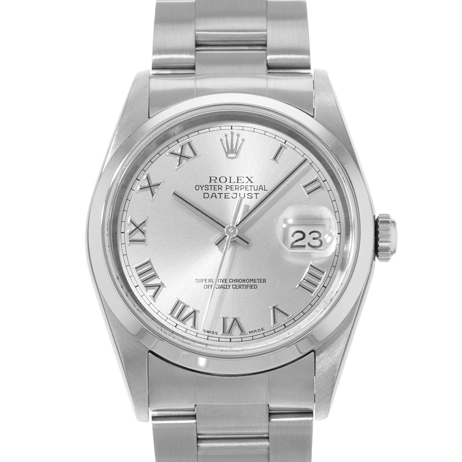 Preowned Rolex Datejust 36 Automatic Chronometer Silver Dial Mens Watch 16200 SRO