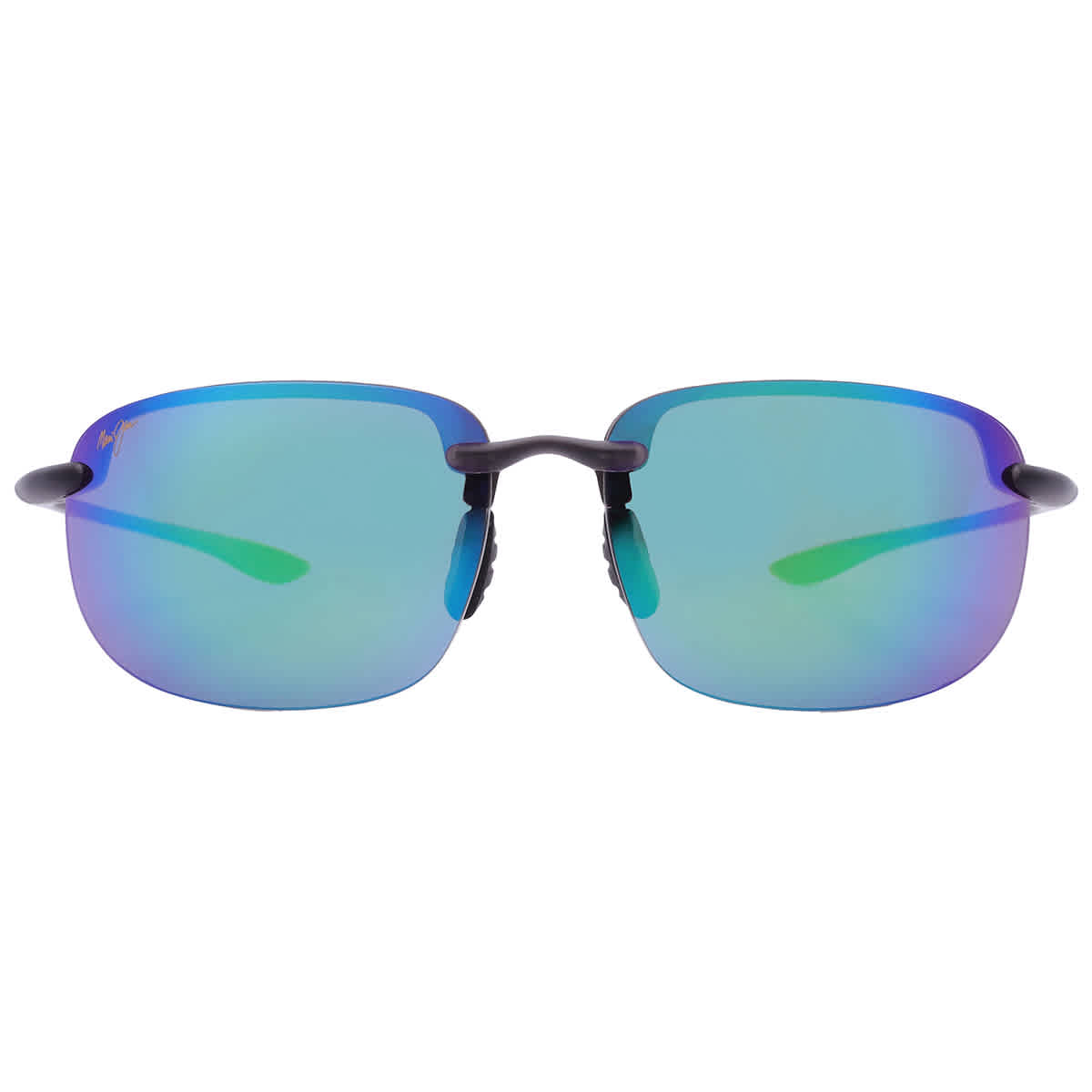 Maui Jim Ho'okipa Xlarge Translucent Grey Nylon Rectangular Green Men's Sunglasses GM456-14 GM456-14