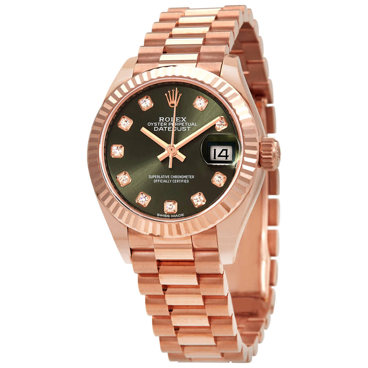 Rolex LadyDatejust Automatic Diamond Green Dial Ladies Watch 279175GNDP
