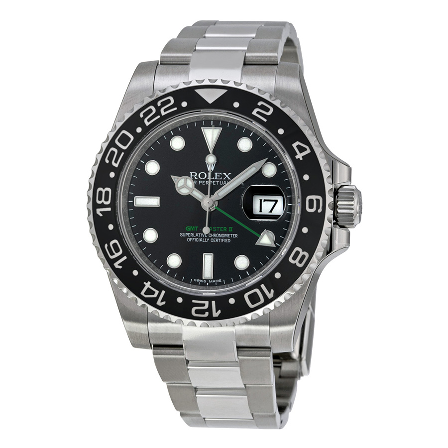 Preowned Rolex GmtMaster Ii GMT Black Dial Mens Watch 116710LN0001