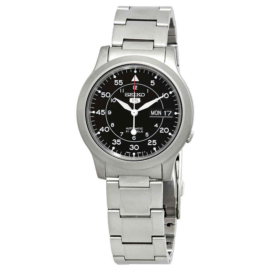 seiko series 5 automatic black dial men's watch