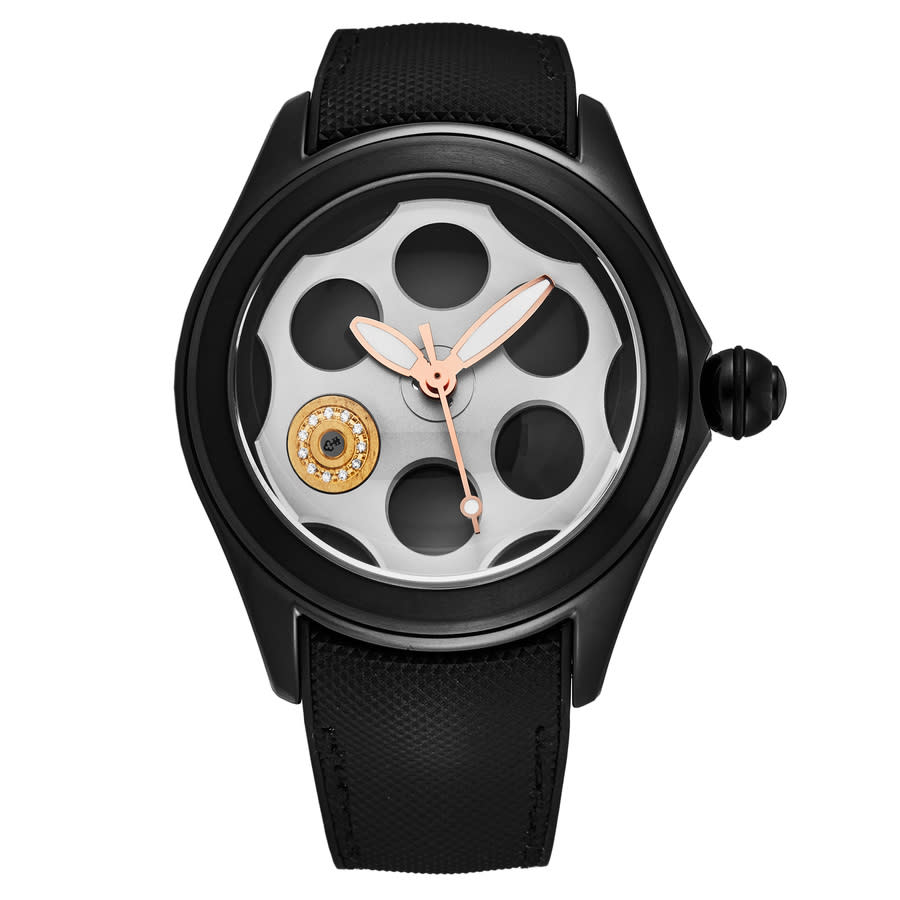 Pre-owned Corum Bubble Silver and Black Dial Mens Watch L40703946 2797$