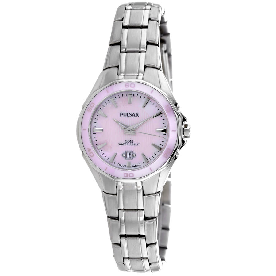 Pulsar Classic Quartz Pink Dial Ladies Watch PXT899