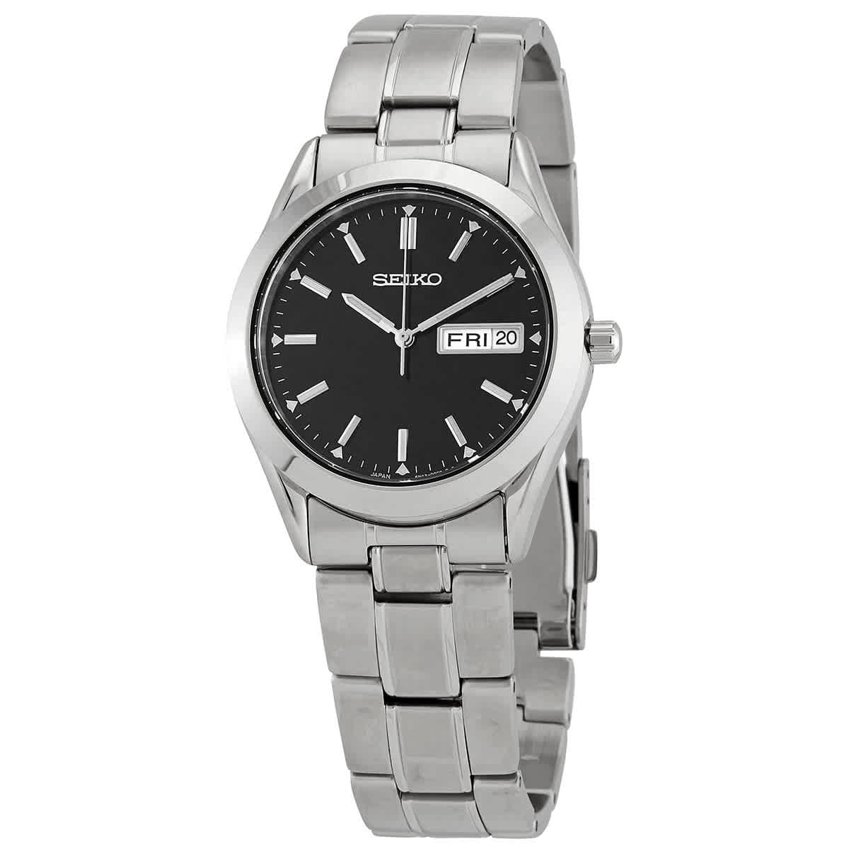 Seiko Essentials Quartz Black Dial Men's Watch SUR361 | eBay