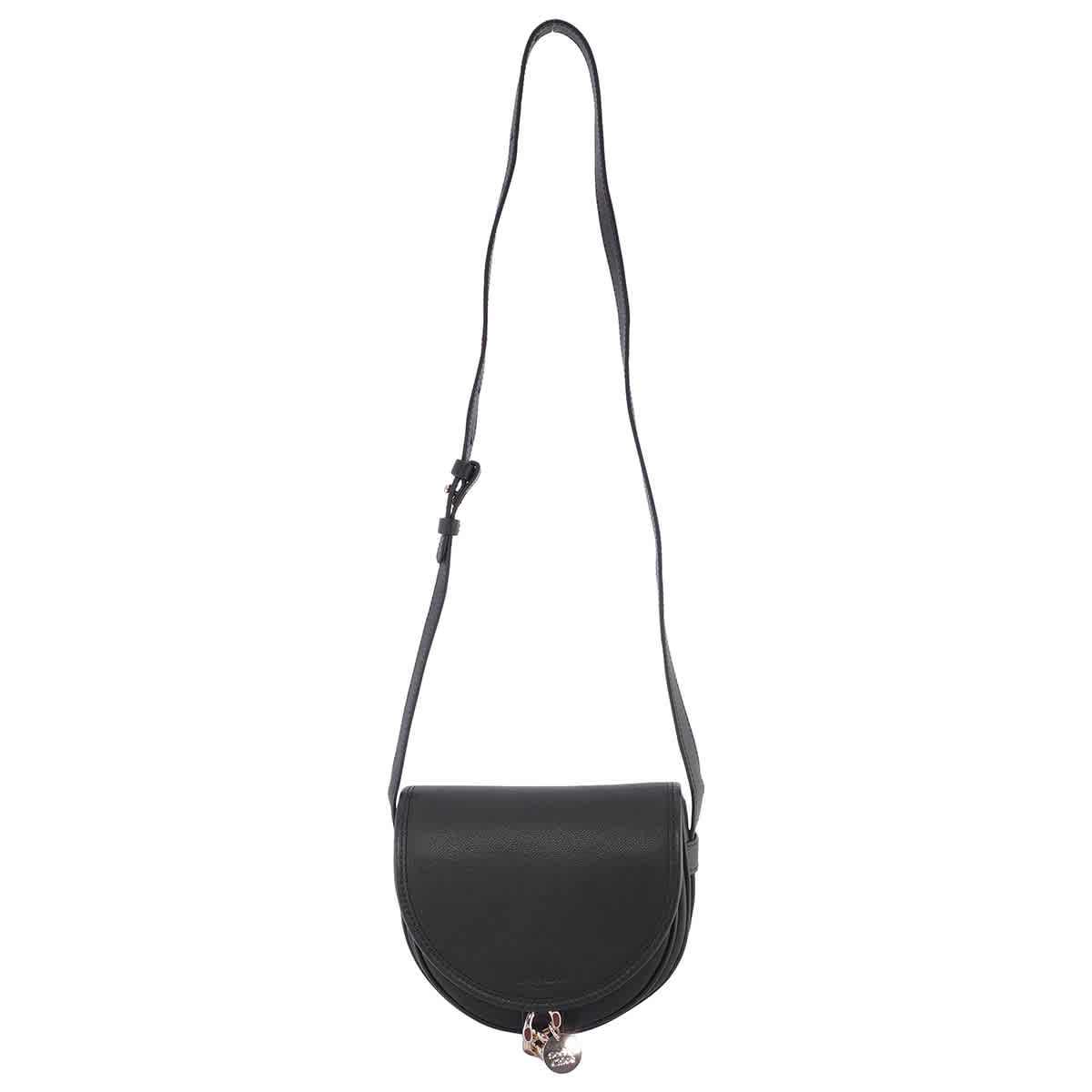 【関税込み】Mara Saddle Bag in Black Leather See By Chloe Small Mara Saddle Shoulder Bag CHS21WSB39388001