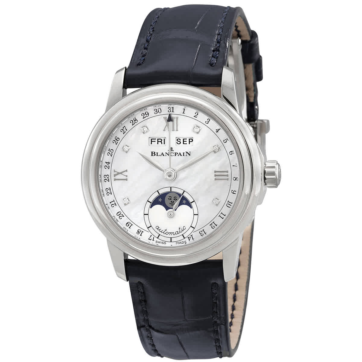 Blancpain Leman Automatic White Mother of Pearl Dial Ladies Watch 2360-1191A-55B 8995$