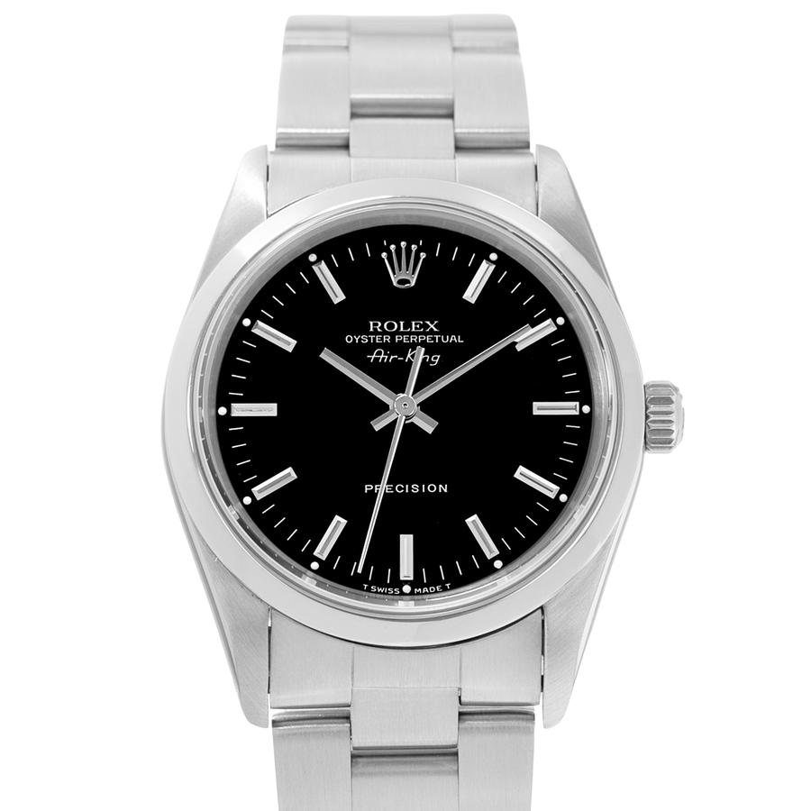 Preowned Rolex Air King 34 Automatic Chronometer Black Dial Mens Watch 14000 BKSO