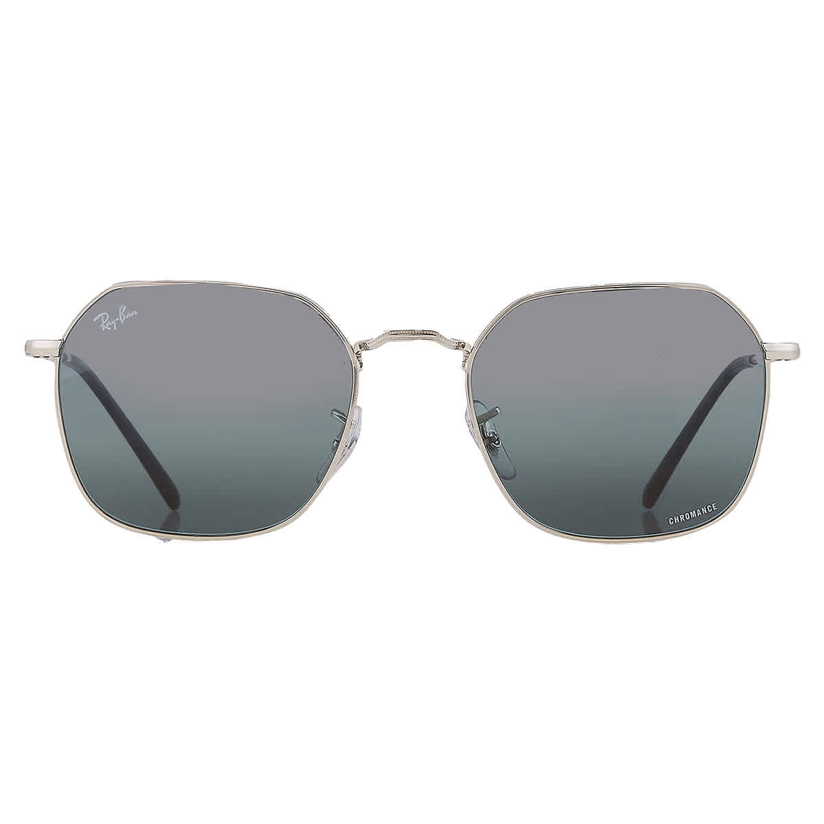 Ray-Ban Jim Polarized+ Lenses Sunglasses Silver Frame Blue Lenses Polarized 55-20