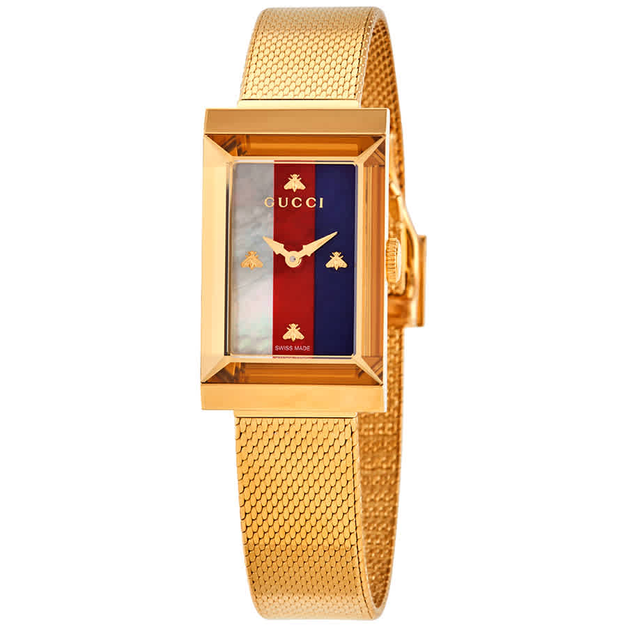 gucci g frame gold ladies watch