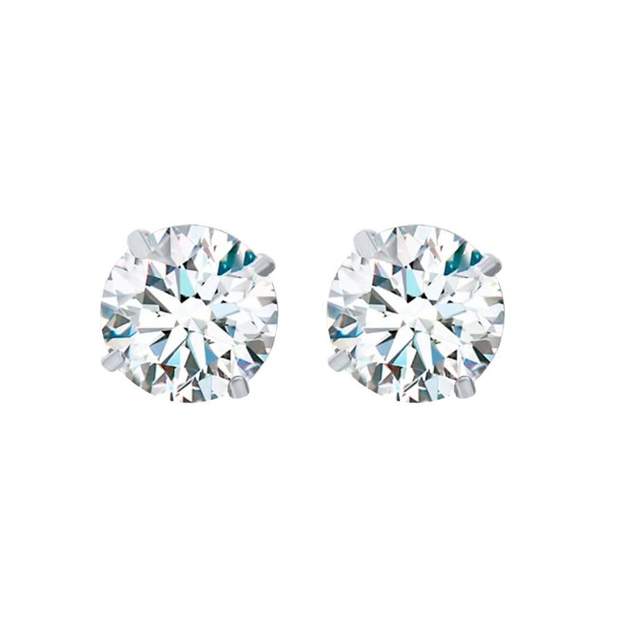 Maulijewels 4.00Ct 14K Gold GRA Certified D-VVS1 Round white Moissanite Diamond Screw Back Studs Earrings for women