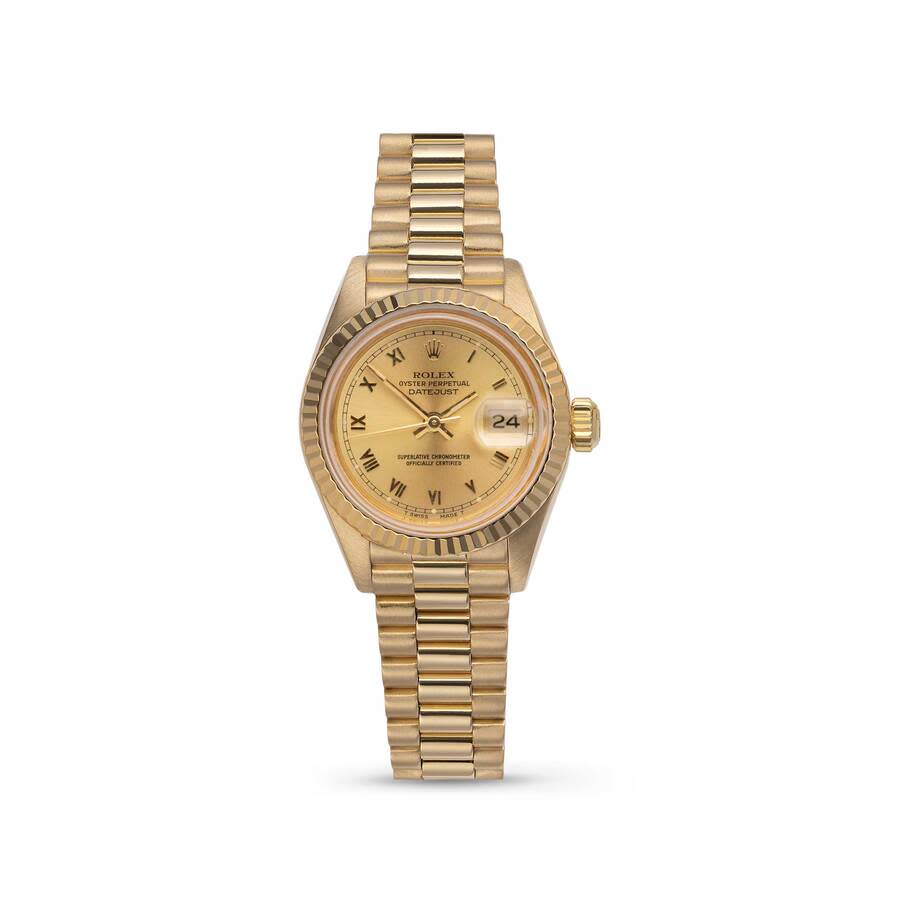 Preowned Rolex Datejust Automatic Chronometer Champagne Dial Ladies Watch 69178 CRP