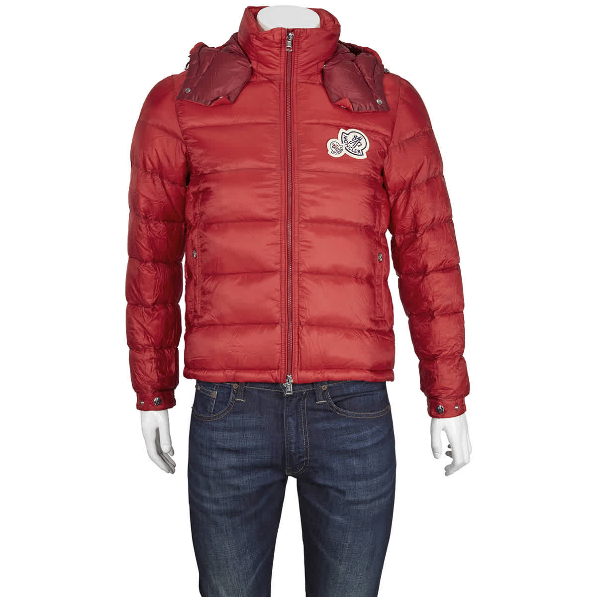 Moncler Bramant Padded Logo Jacket In Red | ModeSens