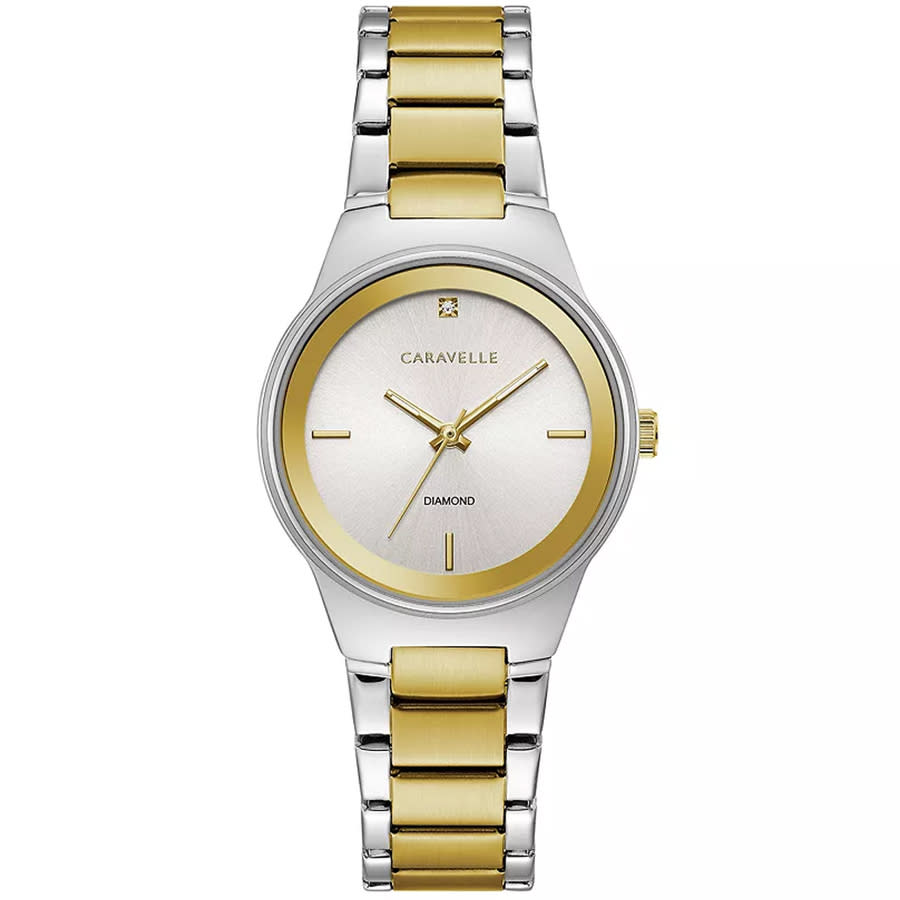 Caravelle Modern Quartz Silver Dial Ladies Watch 45P108