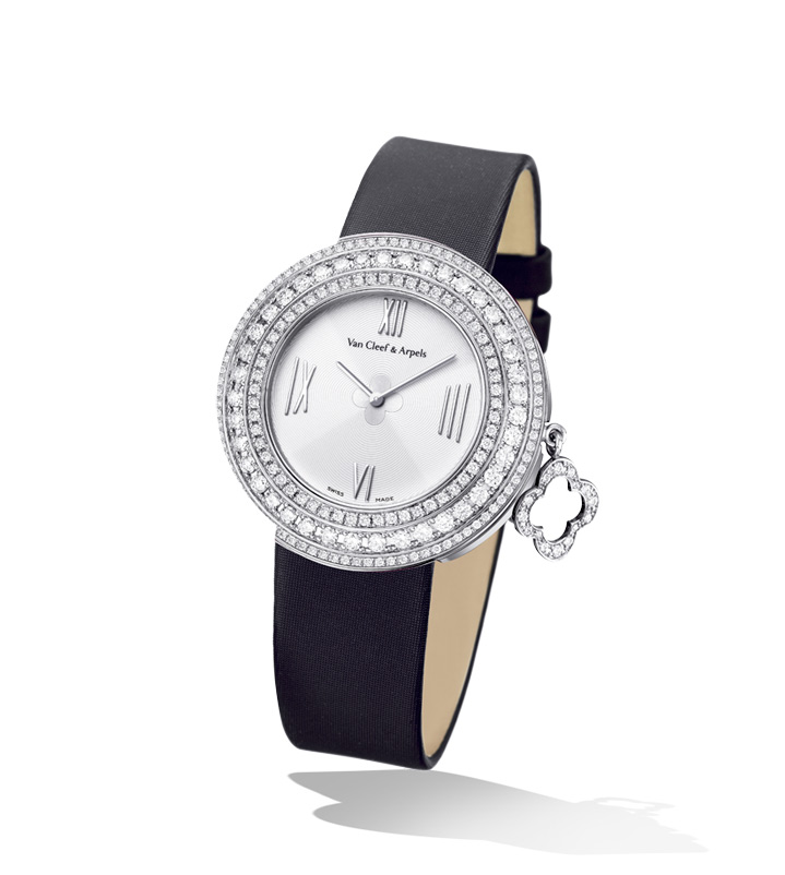 Van Cleef and Arpels Charms Silver Dial 18kt White Gold Diamond Ladies Watch VCARM95400 35235$