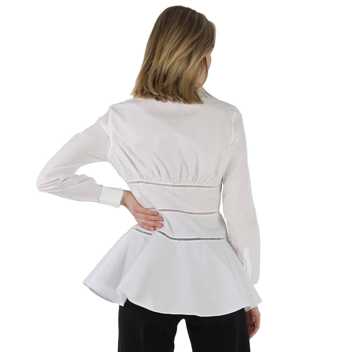 ALAÏA: White Corset Shirt