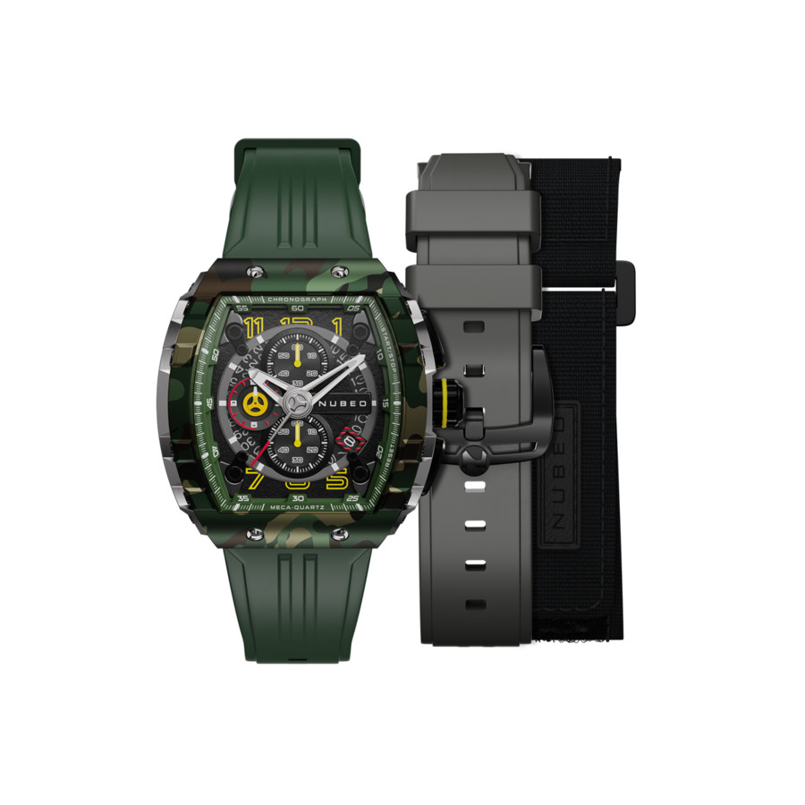 Nubeo Magellan Chronograph Black Dial Mens Watch NB-6024-0L 188$