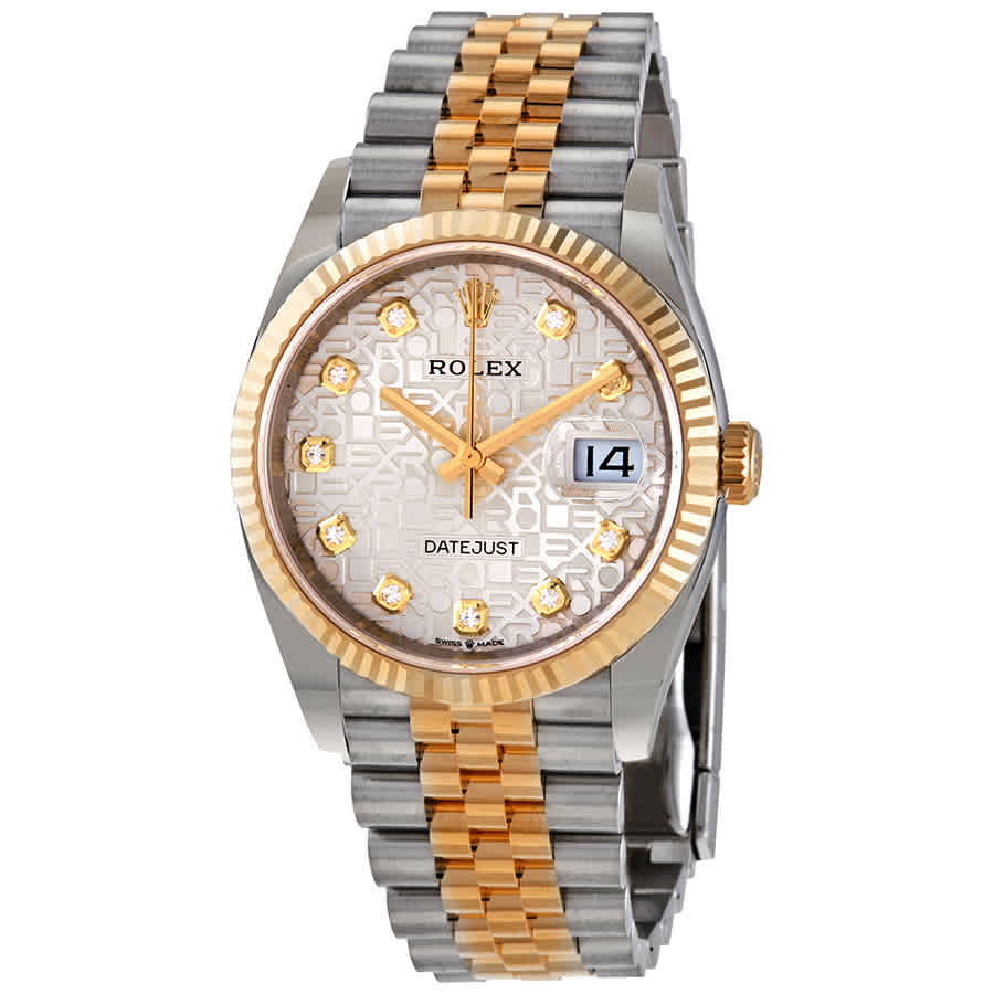 Rolex Datejust 36 Silver Jubilee Diamond Dial Mens Steel and 18kt Yellow Gold Jubilee Watch 126233SJDJ