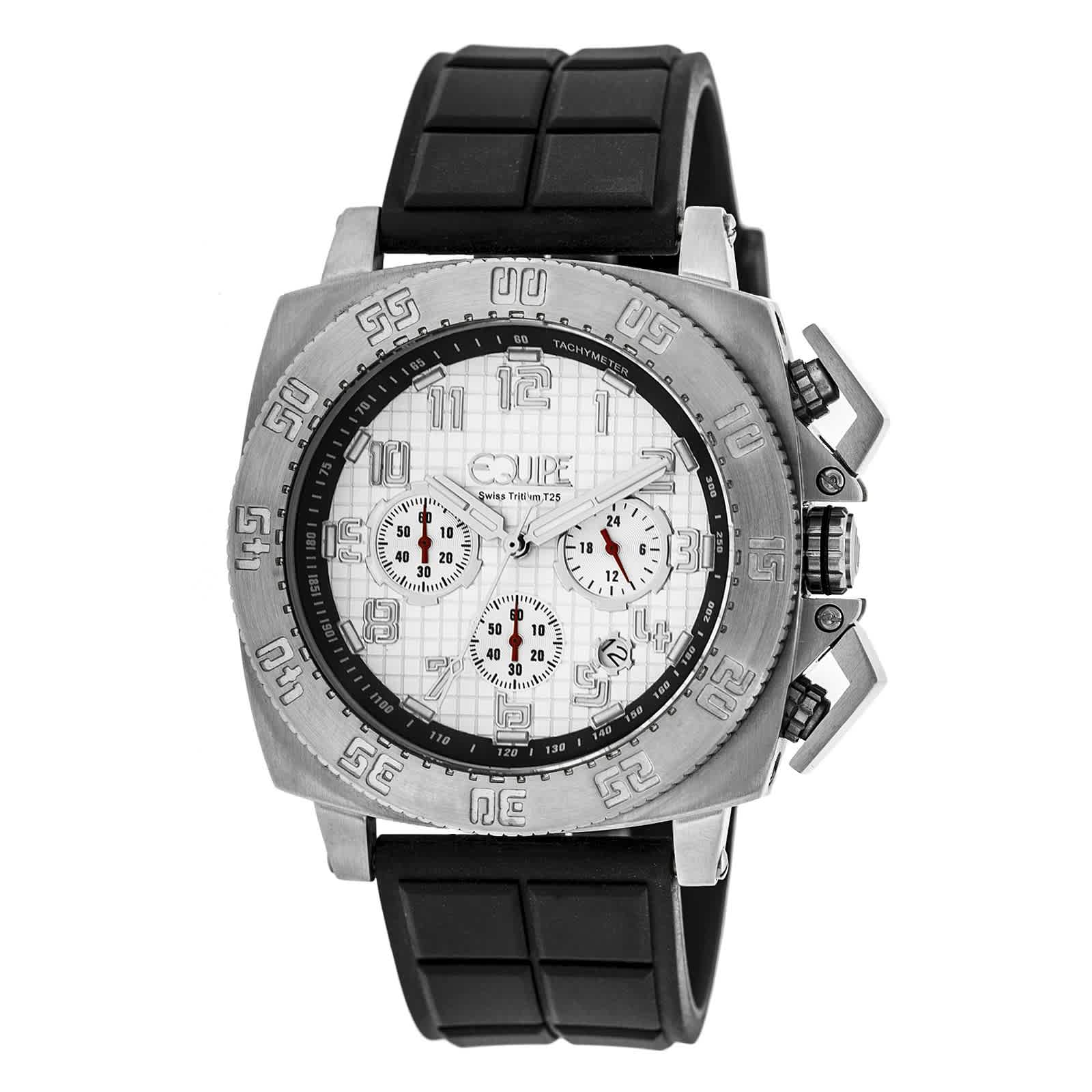 Equipe Tritium Push Chronograph White Dial Mens Watch ET307 250$