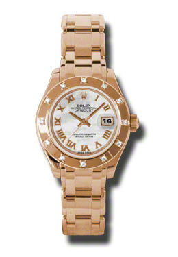 Rolex LadyDatejust Pearlmaster Mother Of Pearl Dial 18K Everose Gold Automatic Ladies Watch 80315MRPM
