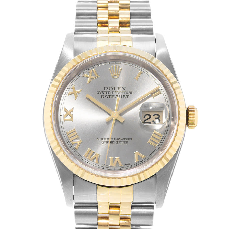 Preowned Rolex Datejust 36 Automatic Chronometer Silver Dial Mens Watch 16233 SRJ