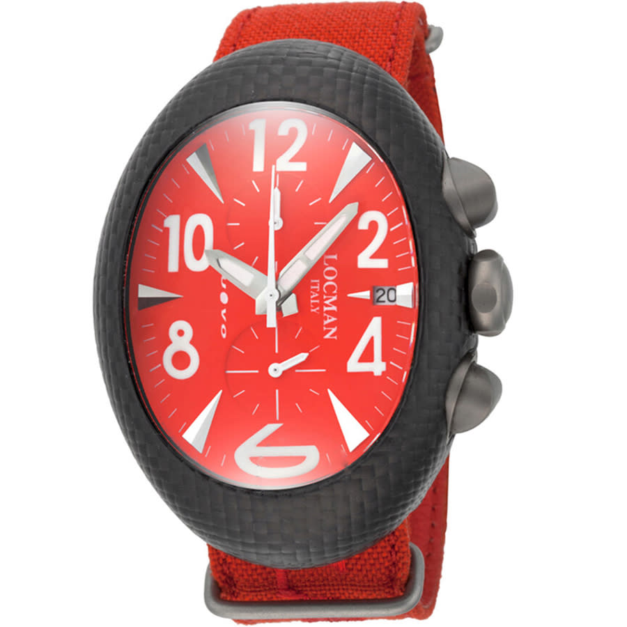 Locman Nuovo Carbonio Red Dial Mens Watch LO-100RDCRBQ 432$
