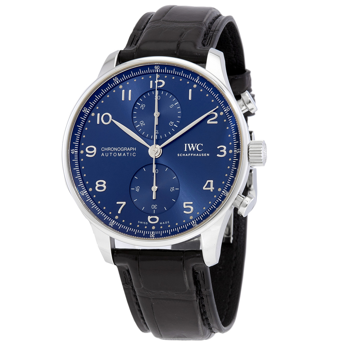 Pre-owned IWC Portuguese Chronograph Automatic Blue Dial Mens Watch IW371606