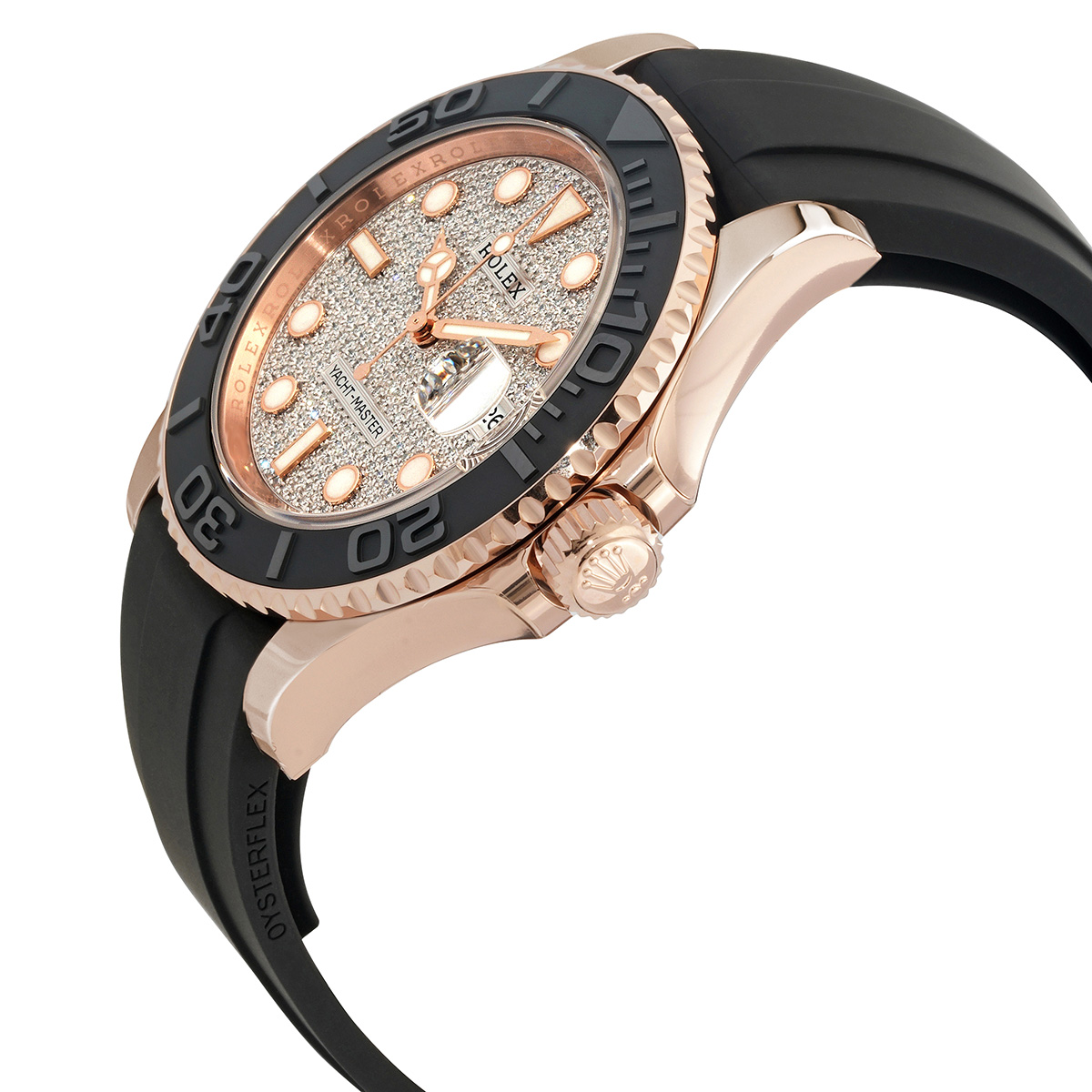 Preowned Rolex YachtMaster Diamond Pave Dial Mens Watch 1266550005