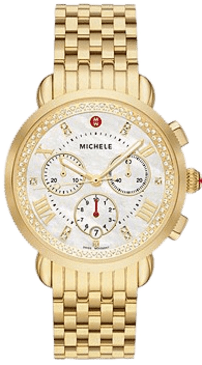 Michele Sport Sail Chronograph Quartz Diamond White Mother of Pearl Dial Ladies Watch MWW01C000143