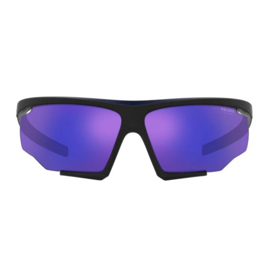 Prada Linea Rossa Man Sunglass PS 07YS -  Frame color: Black/Red Rubber, Lens color: Blue Mirror