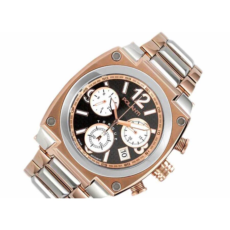 Polanti Torque Ii Chrono Chronograph Black Dial Mens Watch PLT2003-RGSV