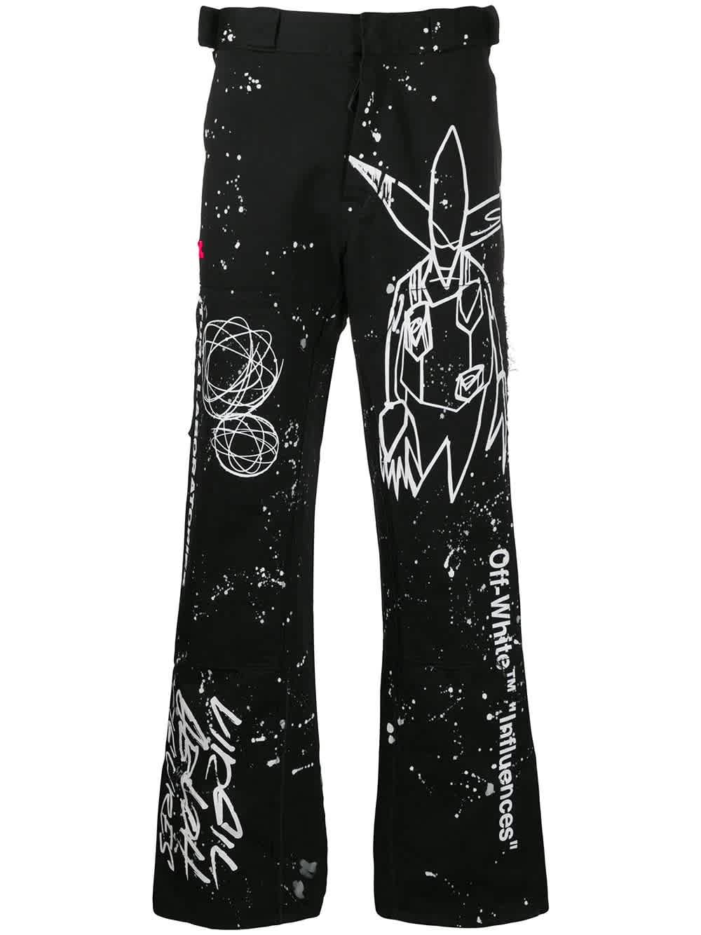 Off White Black White Futura Alien Print Trousers Ebay