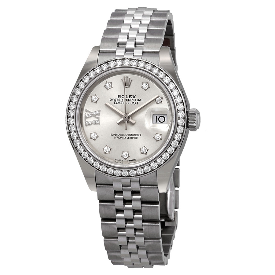 Preowned Rolex LadyDatejust Diamond Silver Dial Ladies Watch 279384SRDJ