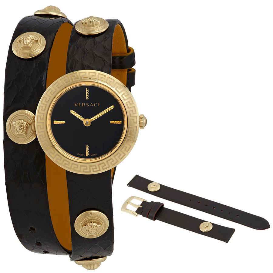 gold medusa stud icon bracelet watch